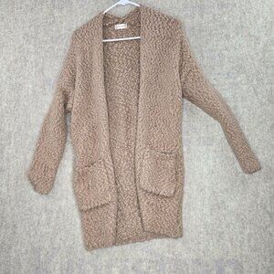 Altard State Small Textured Knit Cardigan Sweater Brown Cotton/Acrylic Cozy